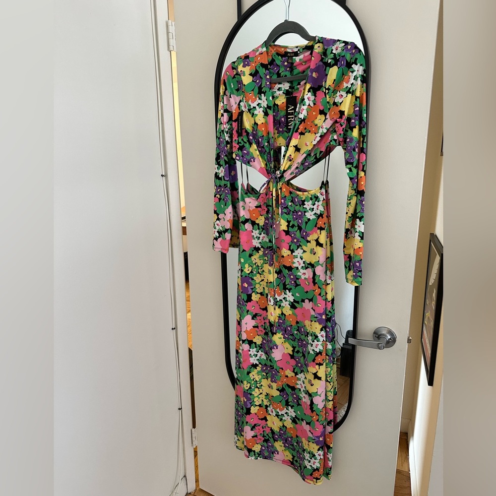 AFRM floral cut out dress